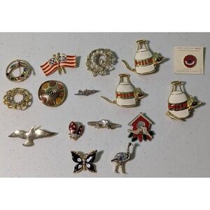 Brooches Animal Bug Butterfly Jeweled 16 Total